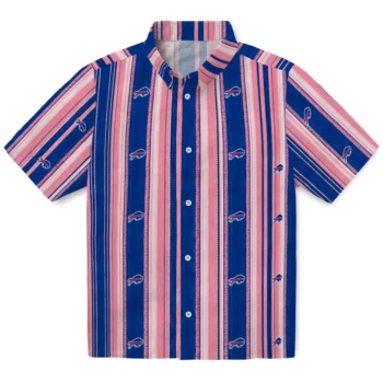 Buffalo Bills Hawaiian Shirt - Distressed Stripes Blue Red