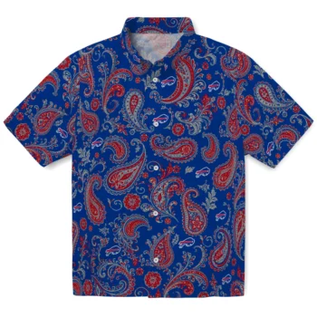 Buffalo Bills Hawaiian Shirt - Paisley Print Blue