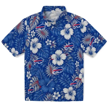 Buffalo Bills Hawaiian Shirt - Hibiscus Monstera Blue