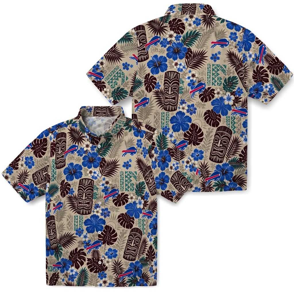 buffalo-bills-hawaiian-shirt-personalized-tiki-masks-warm-beige-high-quality.webp