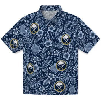 Buffalo Sabres Hawaiian Shirt - Crystal Foliage Navy Blue