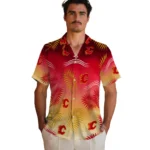 calgary-flames-hawaiian-shirt-customized-ombre-fronds-red-best-selling.webp