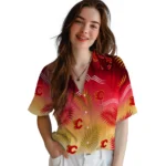 calgary-flames-hawaiian-shirt-customized-ombre-fronds-red-best-selling.webp