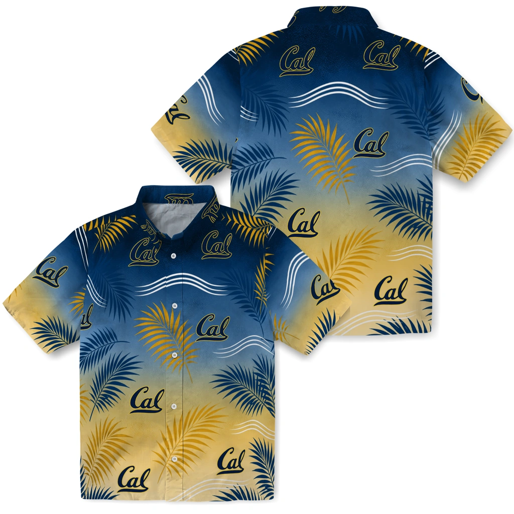 california-golden-bears-hawaiian-shirt-custom-ombre-fronds-blue-high-quality.webp