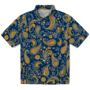 California Golden Bears Hawaiian Shirt - Paisley Print Blue