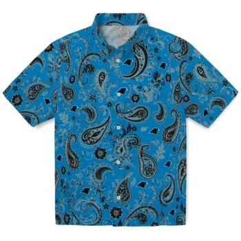 Carolina Panthers Hawaiian Shirt - Paisley Print Blue