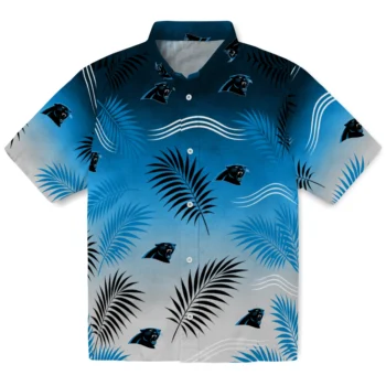 Carolina Panthers Hawaiian Shirt - Ombre Fronds Blue