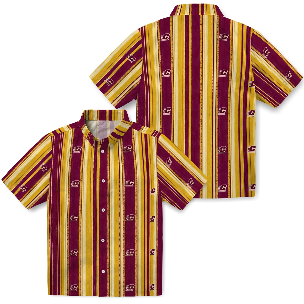 central-michigan-chippewas-hawaiian-shirt-custom-distressed-stripes-maroon-gold-high-quality.webp