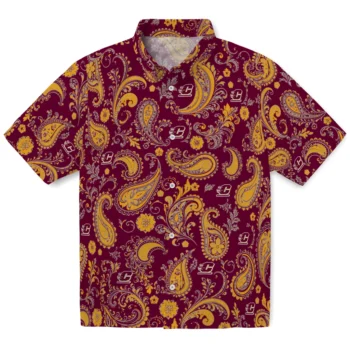 Central Michigan Chippewas Hawaiian Shirt - Paisley Print Maroon