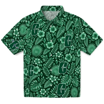Charlotte 49ers Hawaiian Shirt - Crystal Foliage Green