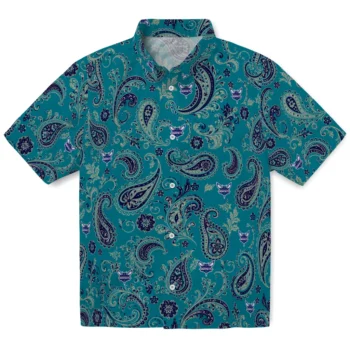 Charlotte Hornets Hawaiian Shirt - Paisley Print Teal