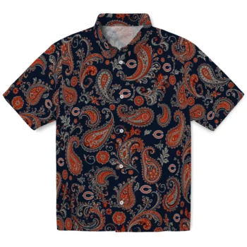 Chicago Bears Hawaiian Shirt - Paisley Print Blue