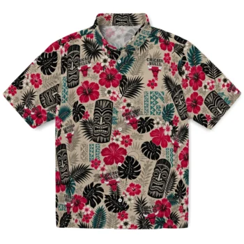 Chicago Bulls Hawaiian Shirt - Tiki Masks Warm Beige