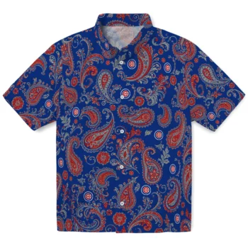 Chicago Cubs Hawaiian Shirt - Paisley Print Blue