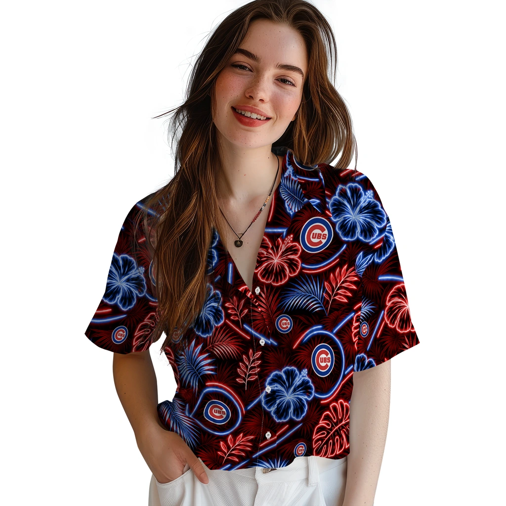 chicago-cubs-hawaiian-shirt-personalized-neon-florals-black-latest-model.webp