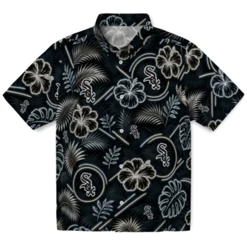 Chicago White Sox Hawaiian Shirt - Neon Florals Black