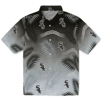 Chicago White Sox Hawaiian Shirt - Ombre Fronds Black