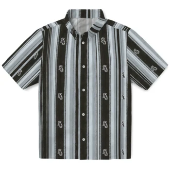 Chicago White Sox Hawaiian Shirt - Distressed Stripes Black Silver