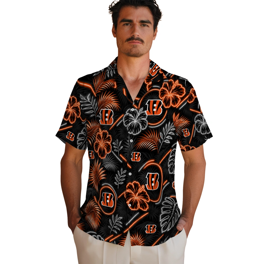 cincinnati-bengals-hawaiian-shirt-customized-neon-florals-black-fashion-forward.webp