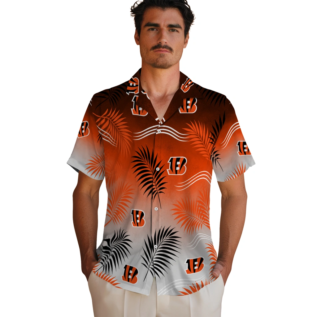 cincinnati-bengals-hawaiian-shirt-customized-ombre-fronds-orange-fashion-forward.webp