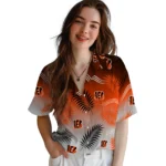 cincinnati-bengals-hawaiian-shirt-customized-ombre-fronds-orange-best-selling.webp