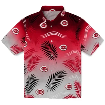 Cincinnati Reds Hawaiian Shirt - Ombre Fronds Red
