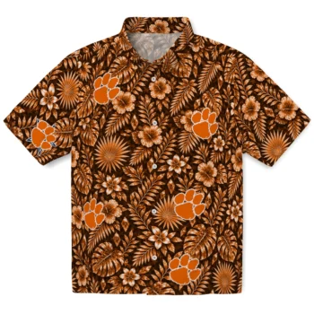 Clemson Tigers Hawaiian Shirt - Crystal Foliage Orange