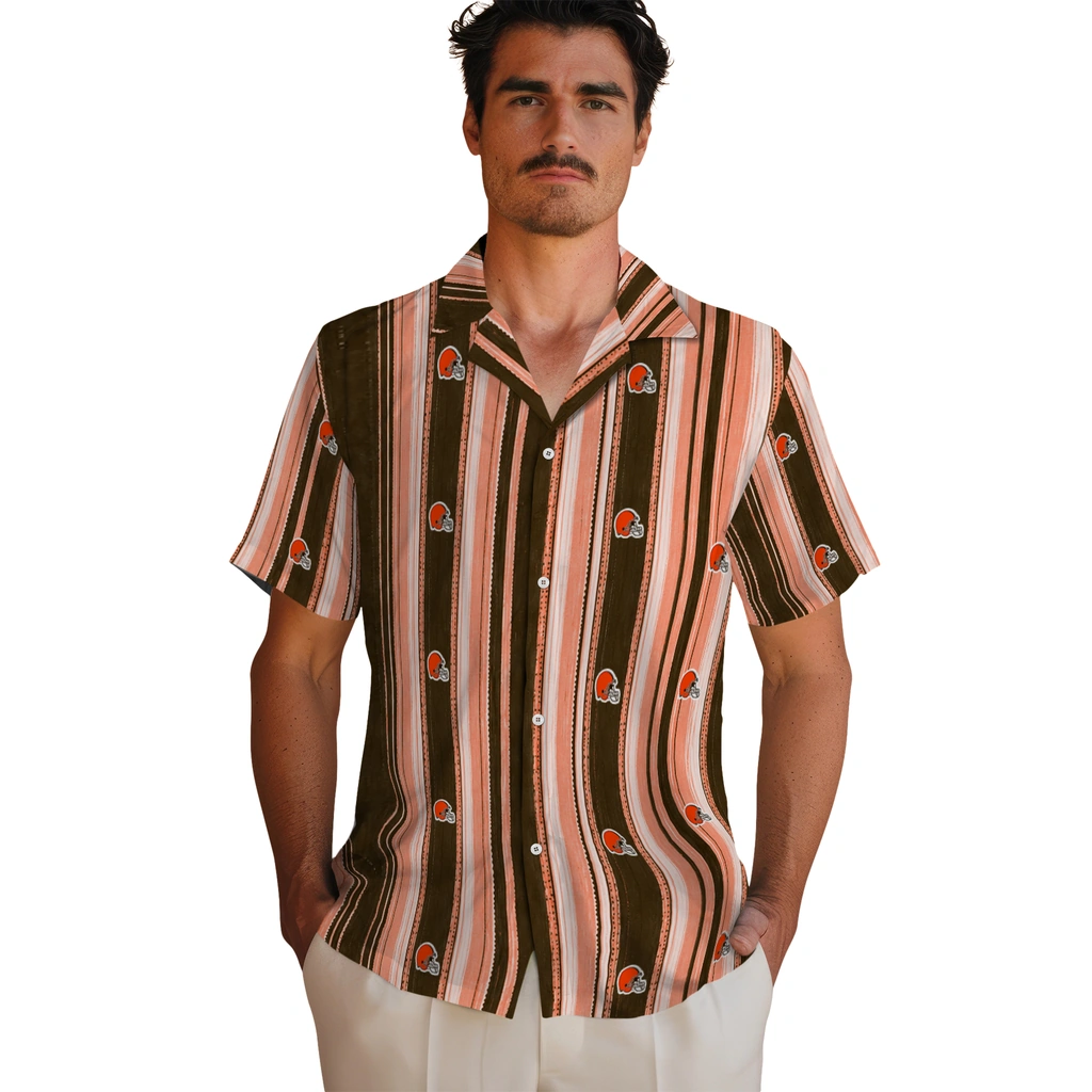cleveland-browns-hawaiian-shirt-customized-distressed-stripes-brown-orange-fashion-forward.webp