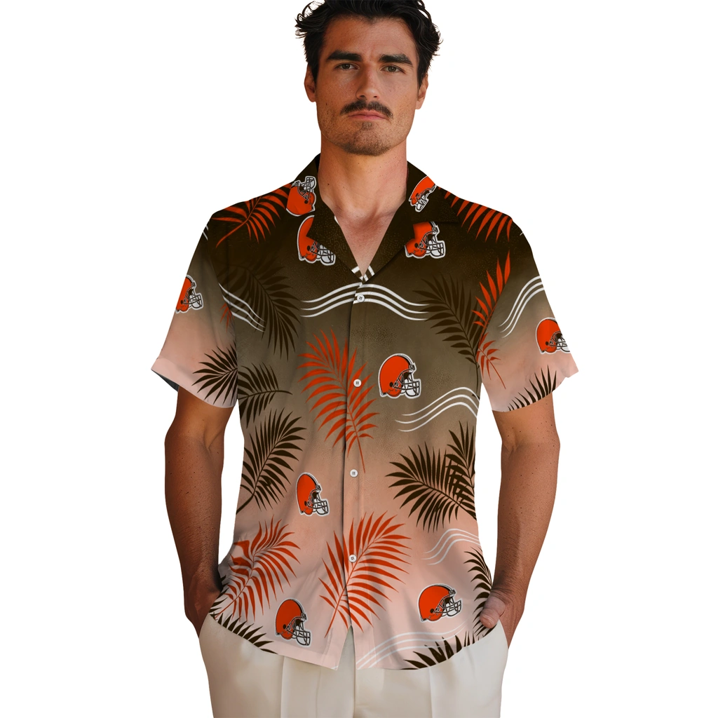 cleveland-browns-hawaiian-shirt-personalized-ombre-fronds-brown-fashion-forward.webp