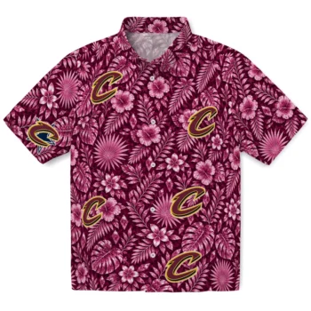 Cleveland Cavaliers Hawaiian Shirt - Crystal Foliage Wine