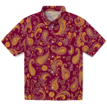 Cleveland Cavaliers Hawaiian Shirt - Paisley Print Wine