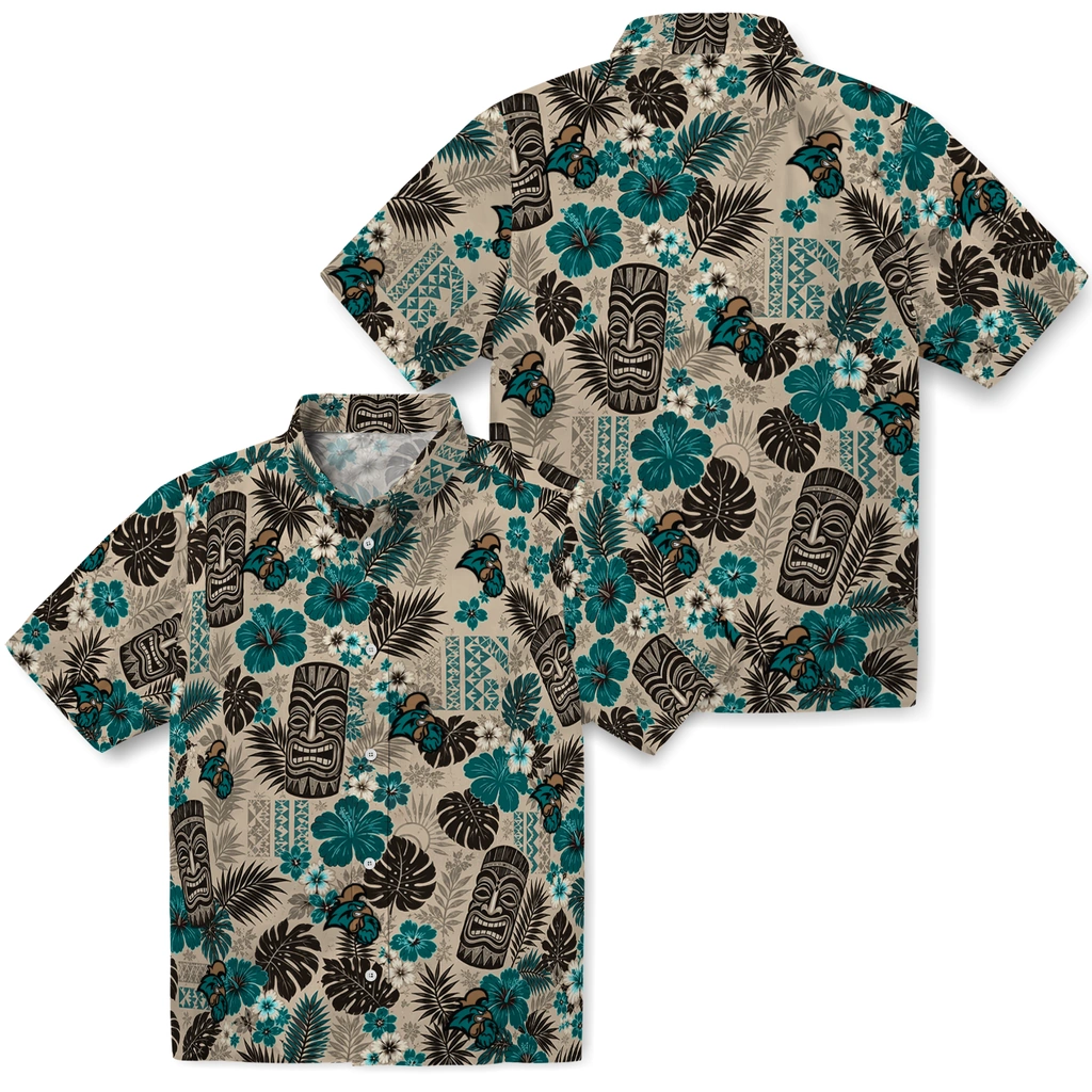coastal-carolina-chanticleers-hawaiian-shirt-customized-tiki-masks-warm-beige-high-quality.webp