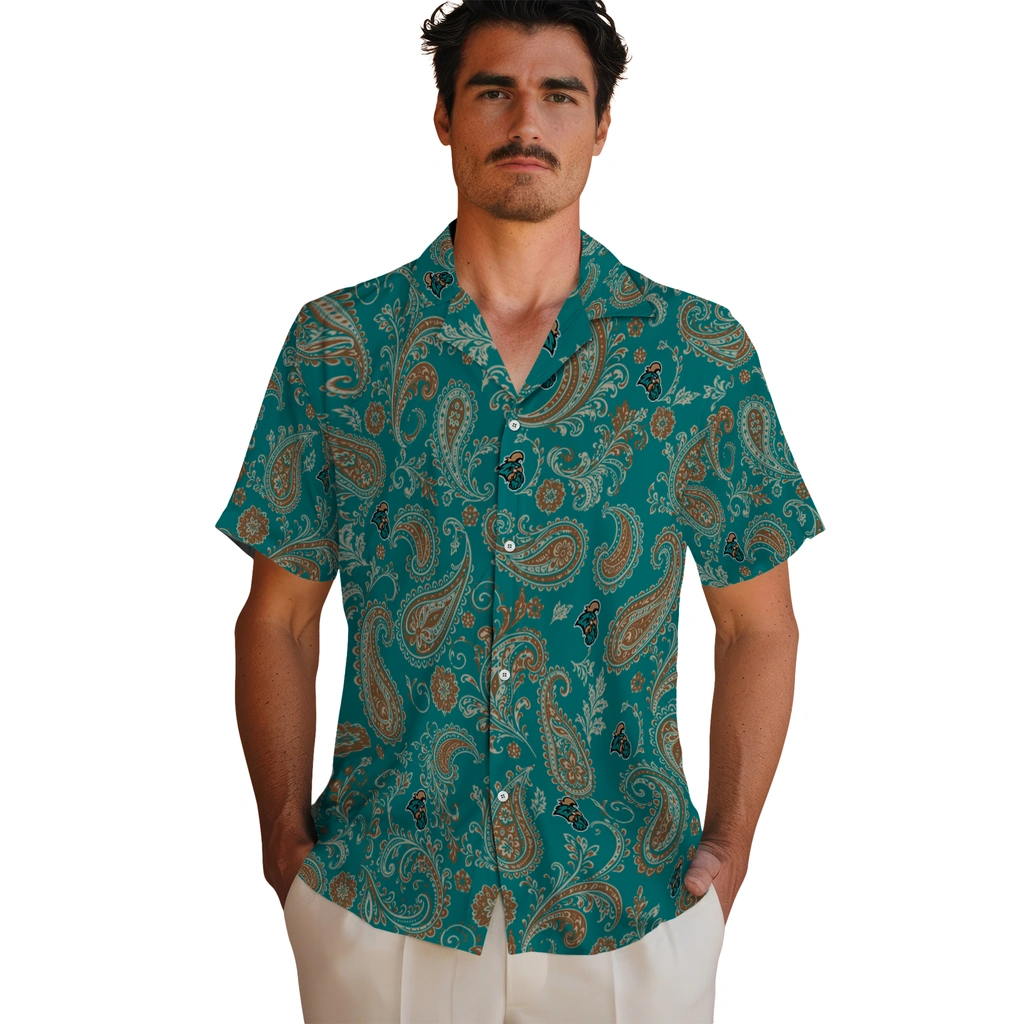 coastal-carolina-chanticleers-hawaiian-shirt-personalized-paisley-print-green-fashion-forward.webp