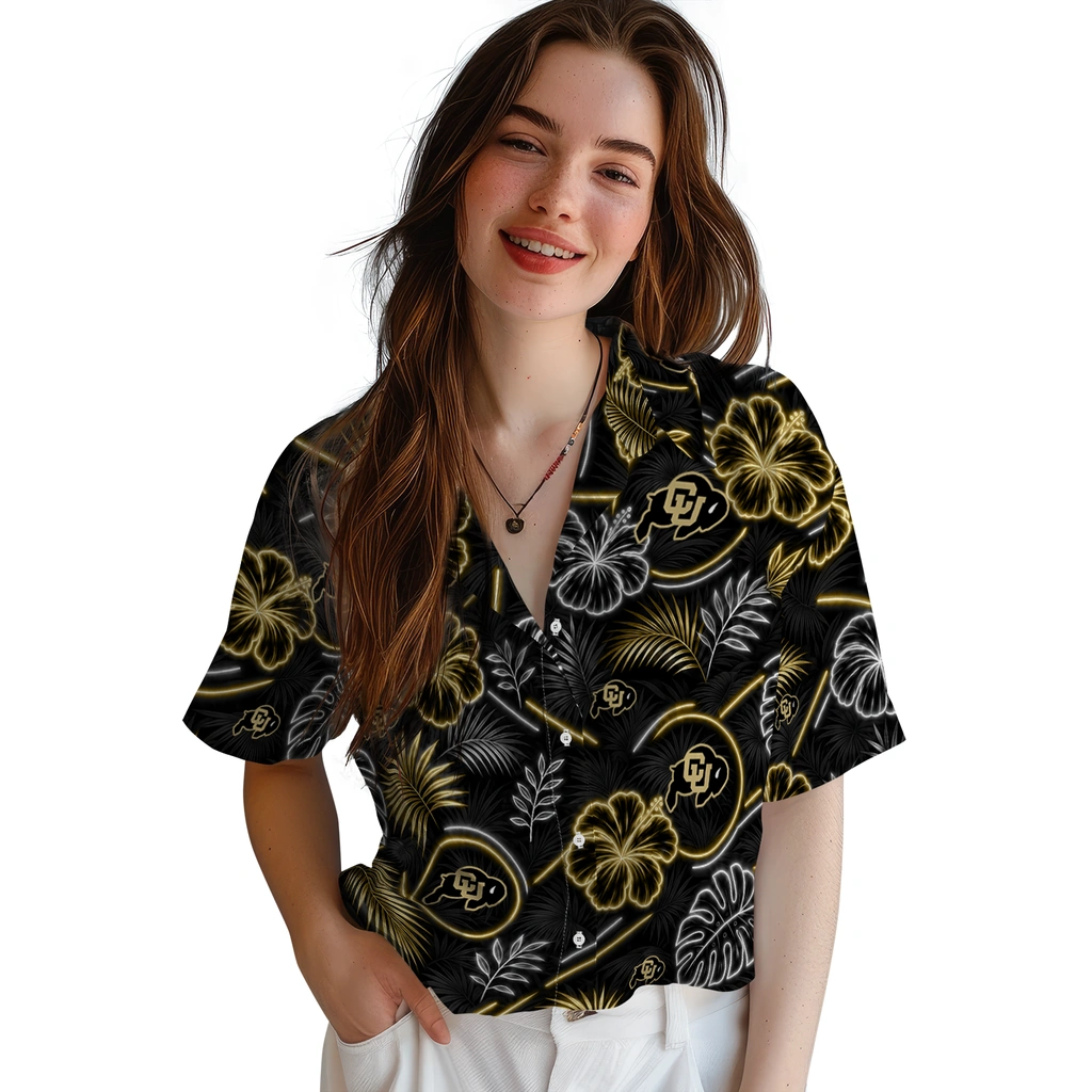 colorado-buffaloes-hawaiian-shirt-personalized-neon-florals-black-latest-model.webp