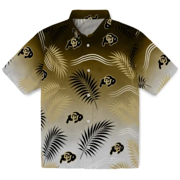 Colorado Buffaloes Hawaiian Shirt - Ombre Fronds Gold