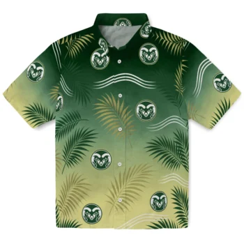 Colorado State Rams Hawaiian Shirt - Ombre Fronds Green