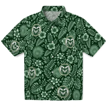 Colorado State Rams Hawaiian Shirt - Crystal Foliage Green