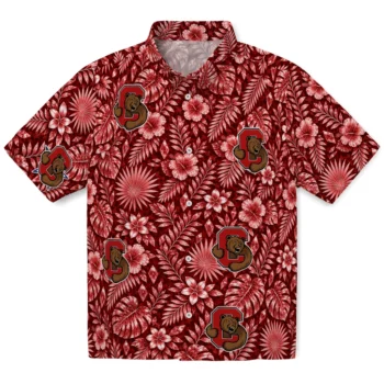 Cornell Big Red Hawaiian Shirt - Crystal Foliage Red