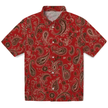 Cornell Big Red Hawaiian Shirt - Paisley Print Red