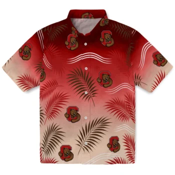 Cornell Big Red Hawaiian Shirt - Ombre Fronds Red