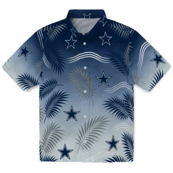 Dallas Cowboys Hawaiian Shirt - Ombre Fronds Blue