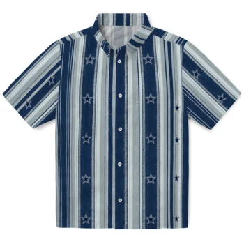 Dallas Cowboys Hawaiian Shirt - Distressed Stripes Blue Silver