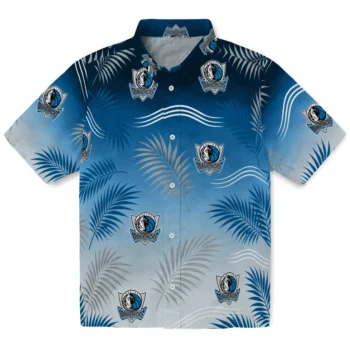Dallas Mavericks Hawaiian Shirt - Ombre Fronds Blue