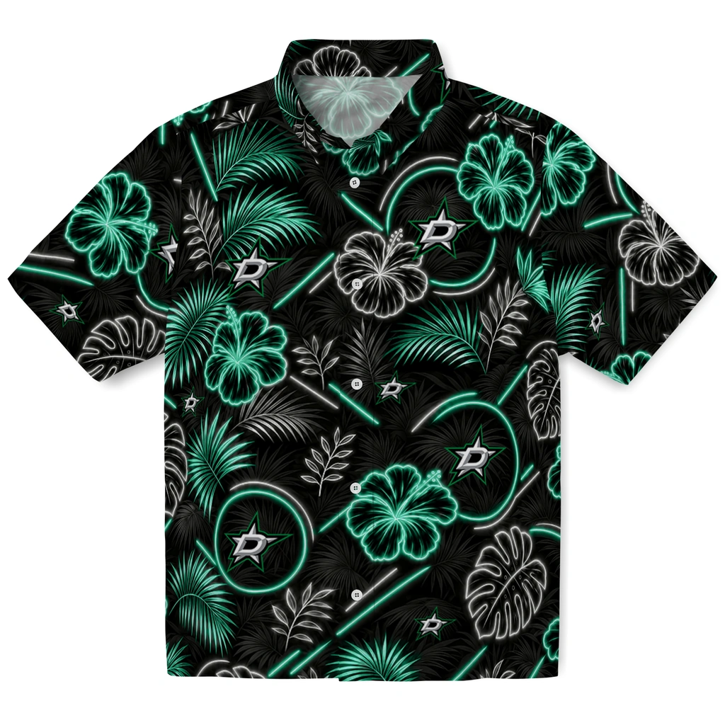 dallas-stars-hawaiian-shirt-custom-neon-florals-black-best-selling.webp dallas stars hawaiian shirt custom neon florals black best selling