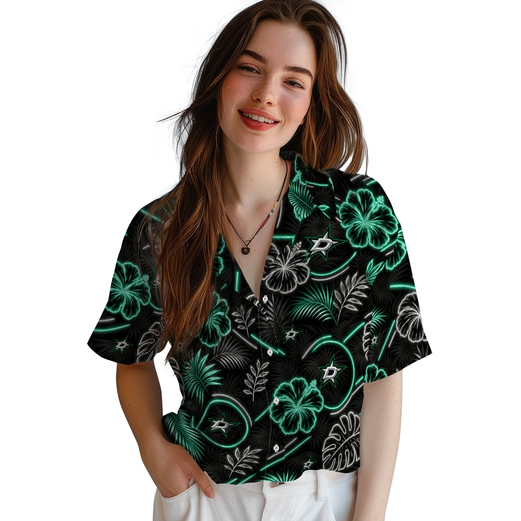 dallas-stars-hawaiian-shirt-custom-neon-florals-black-latest-model.webp