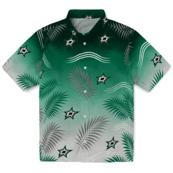 Dallas Stars Hawaiian Shirt - Ombre Fronds Green