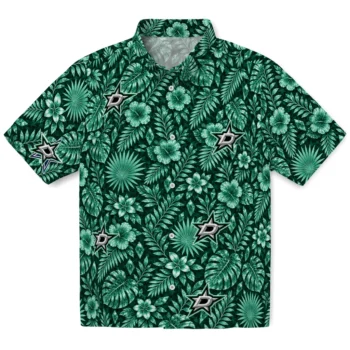 Dallas Stars Hawaiian Shirt - Crystal Foliage Green