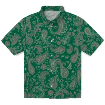 Dallas Stars Hawaiian Shirt - Paisley Print Green