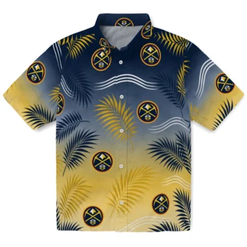 Denver Nuggets Hawaiian Shirt - Ombre Fronds Blue