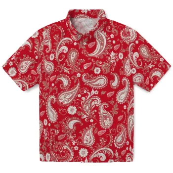 Detroit Red Wings Hawaiian Shirt - Paisley Print Red
